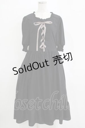 画像: m petit by misako / AMレースアップワンピース LL ブラック H-25-11-06-012-LO-OP-NS-ZH