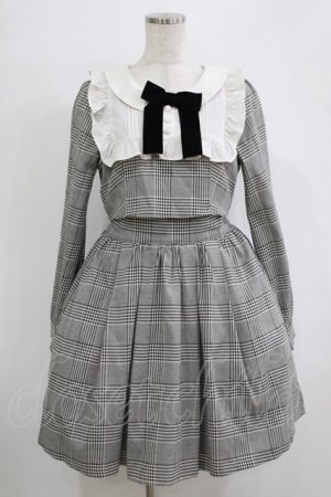 画像: Ank Rouge / チェック柄ヨークフリルSET/UPワンピース M ブラック H-25-11-06-021-CA-OP-NS-ZH