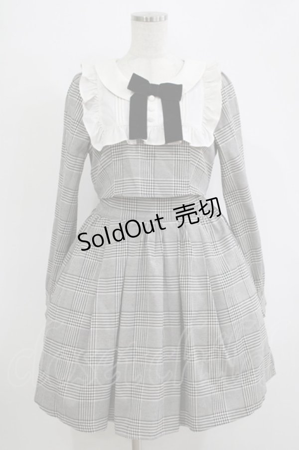 画像1: Ank Rouge / チェック柄ヨークフリルSET/UPワンピース M ブラック H-25-11-06-021-CA-OP-NS-ZH (1)