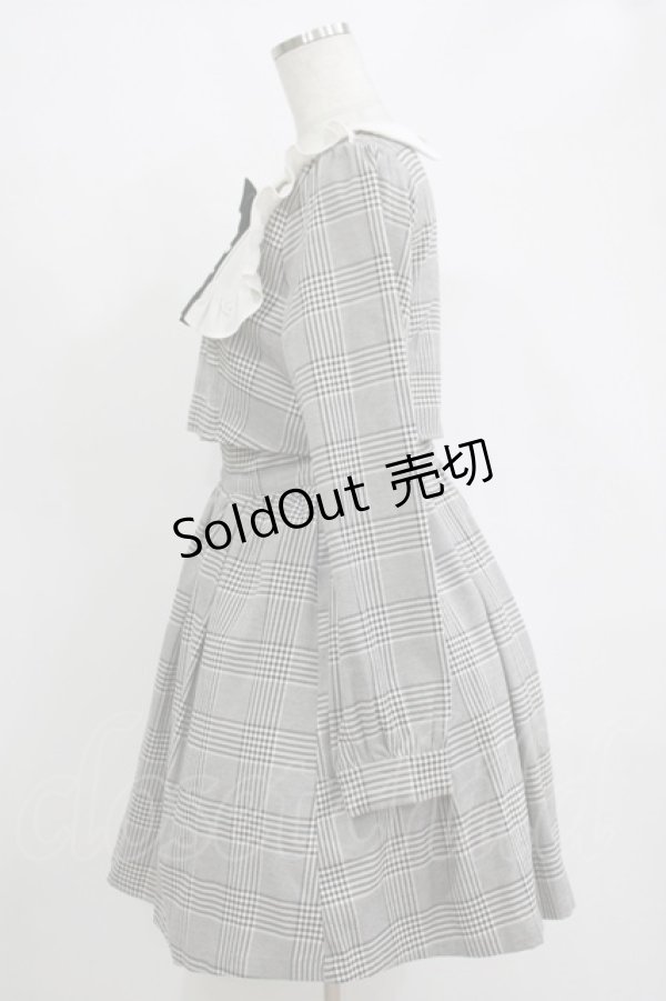 画像2: Ank Rouge / チェック柄ヨークフリルSET/UPワンピース M ブラック H-25-11-06-021-CA-OP-NS-ZH (2)