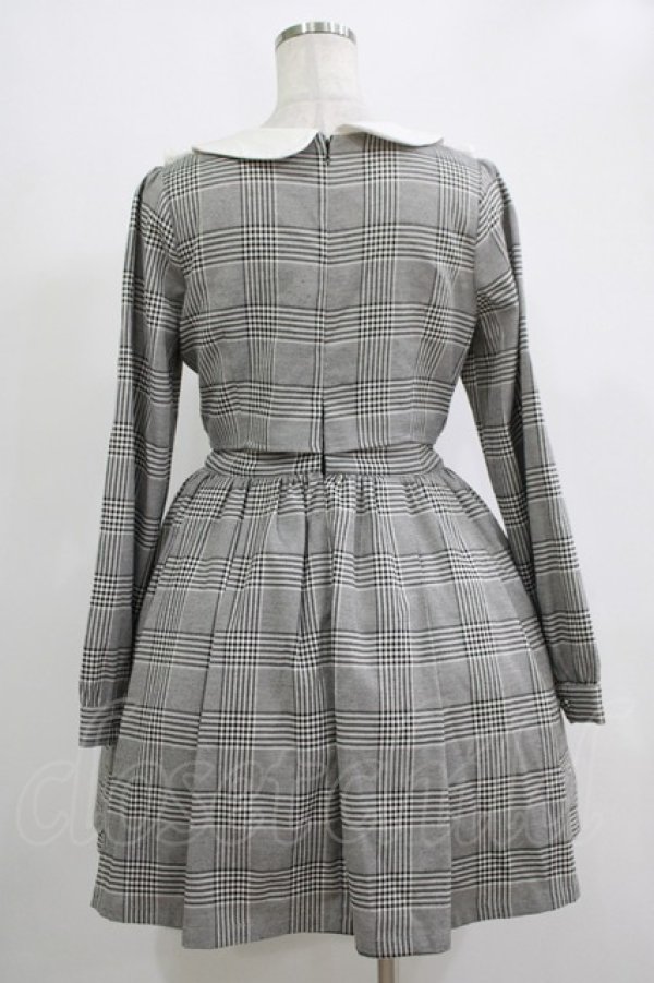 画像3: Ank Rouge / チェック柄ヨークフリルSET/UPワンピース M ブラック H-25-11-06-021-CA-OP-NS-ZH (3)