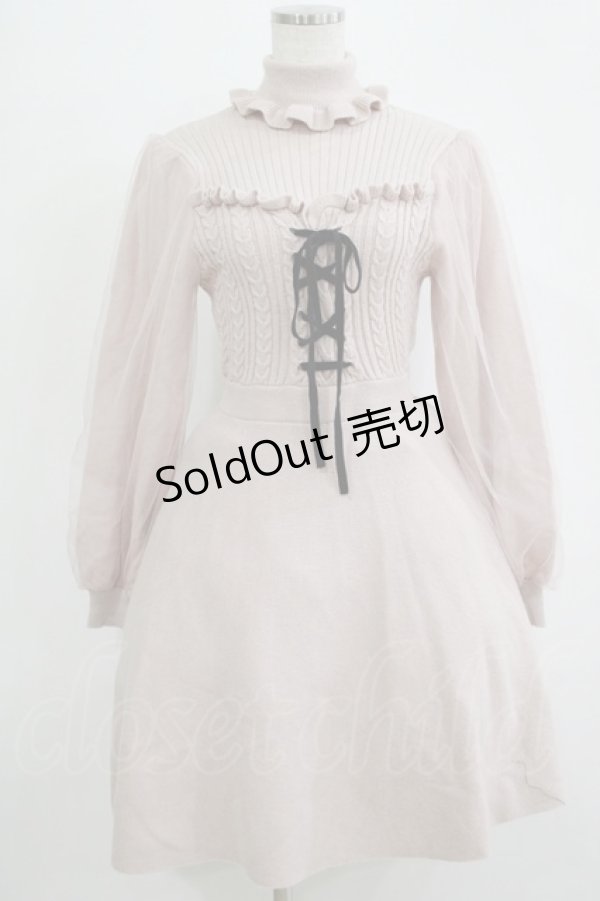 画像1: Ank Rouge / ハイネックニットワンピース M ピンク H-25-11-06-022-CA-OP-NS-ZH (1)