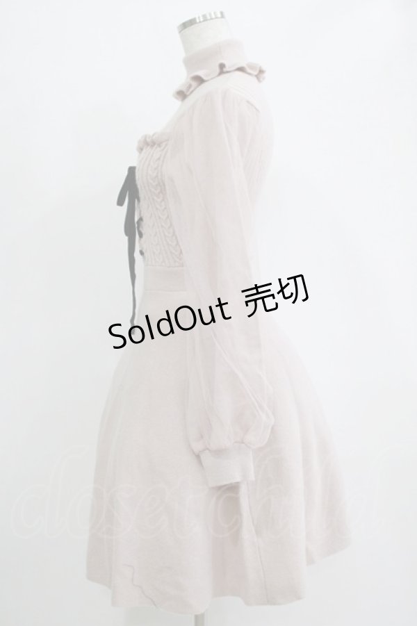 画像2: Ank Rouge / ハイネックニットワンピース M ピンク H-25-11-06-022-CA-OP-NS-ZH (2)