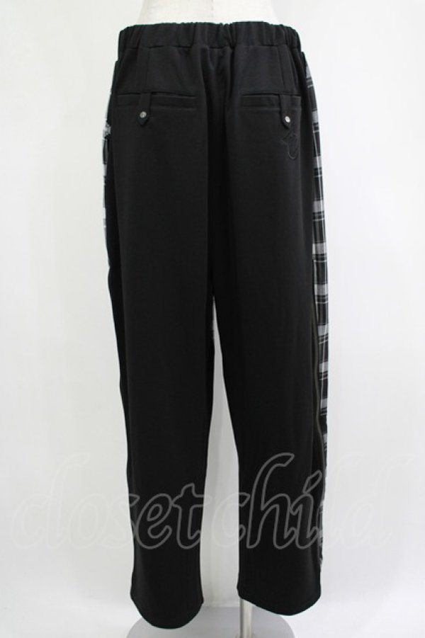 画像3: Ozz conte / チェック切替サイドジップパンツ  黒 H-25-11-07-027-OO-PA-KB-ZH (3)