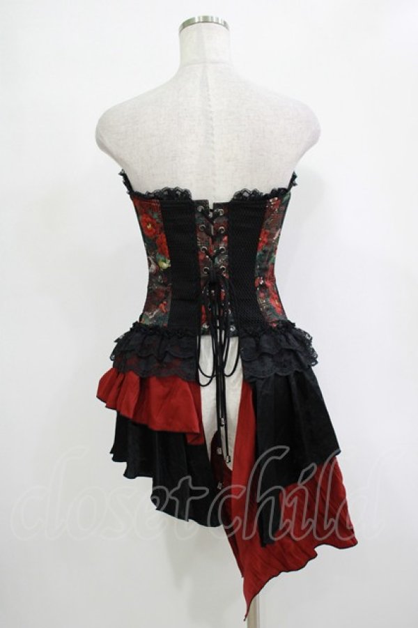 画像3: Qutie Frash / オーバーバストコルセット  黒×赤 H-25-11-07-029-QU-TO-KB-ZH (3)
