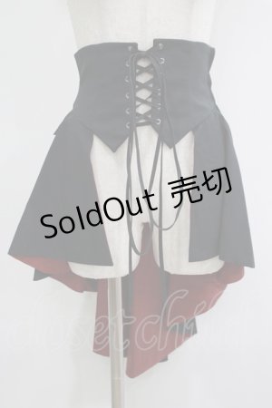 画像: ATELIER BOZ / ヘクトルコルセット風オーバースカート  黒×真紅 H-25-11-07-030-EL-SK-KB-ZH