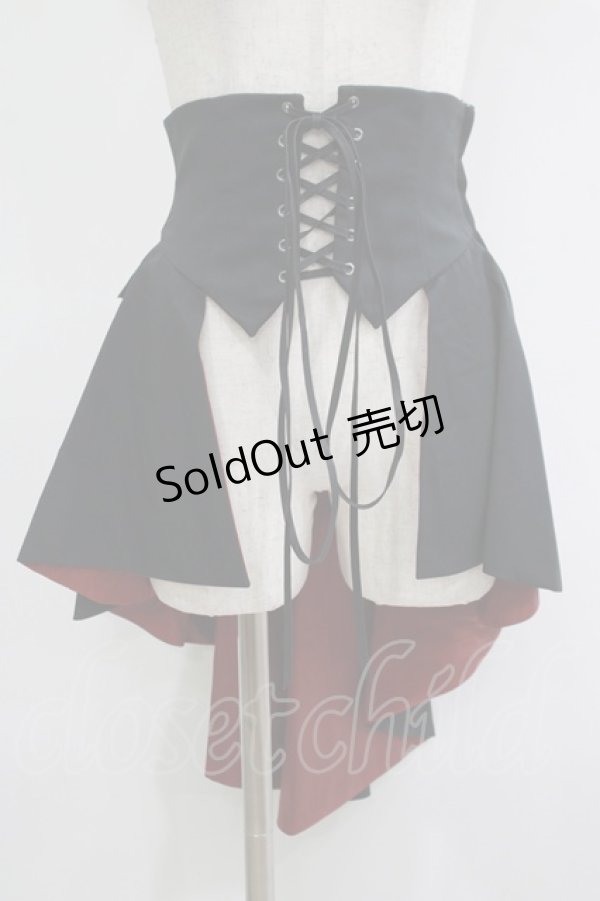 画像1: ATELIER BOZ / ヘクトルコルセット風オーバースカート  黒×真紅 H-25-11-07-030-EL-SK-KB-ZH (1)