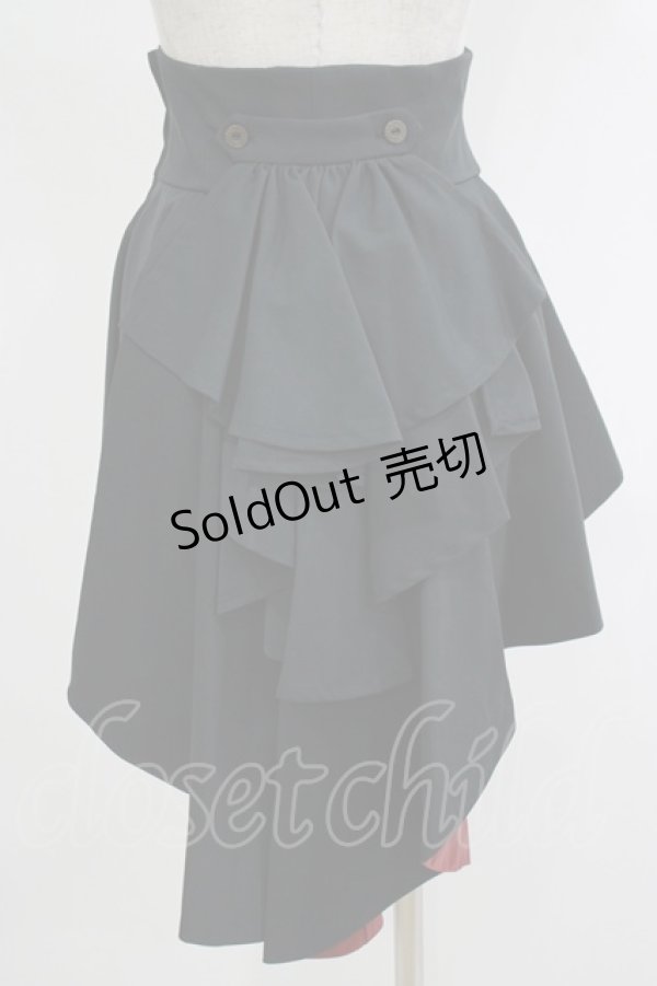 画像3: ATELIER BOZ / ヘクトルコルセット風オーバースカート  黒×真紅 H-25-11-07-030-EL-SK-KB-ZH (3)