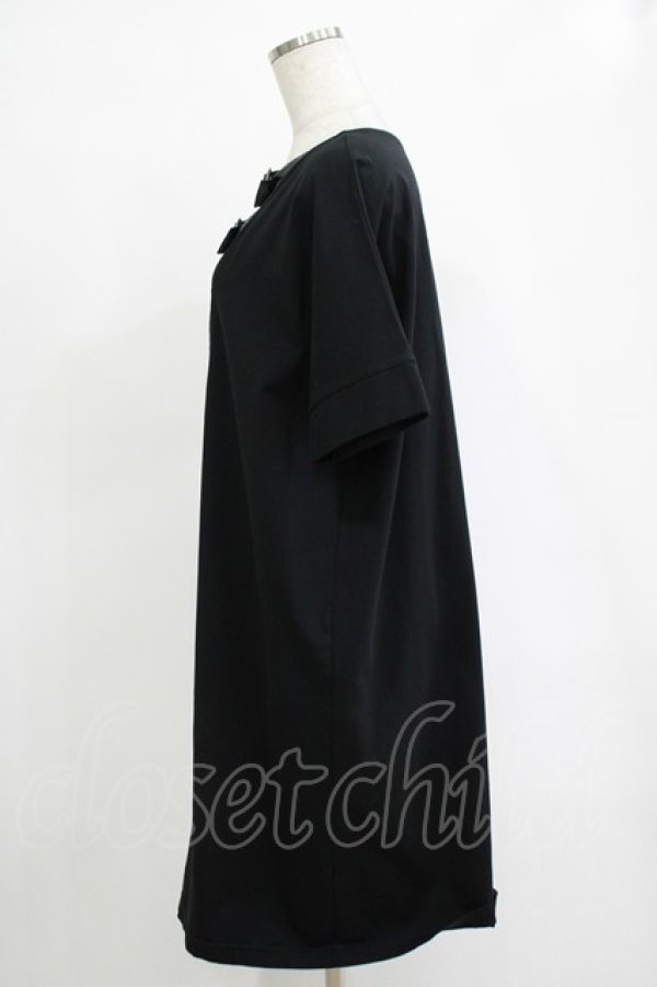 画像2: Na+H / バックベルト半袖ワンピース  黒 H-25-11-07-032-PU-OP-KB-ZH (2)