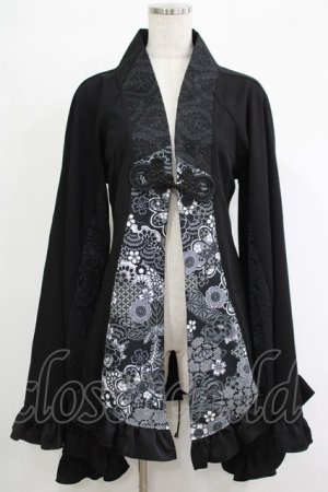 画像: Qutie Frash / プレミアムセット2024-朧月-　着物カーデ  黒 H-25-11-07-033-QU-TO-KB-ZH