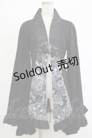 画像: Qutie Frash / プレミアムセット2024-朧月-　着物カーデ  黒 H-25-11-07-033-QU-TO-KB-ZH