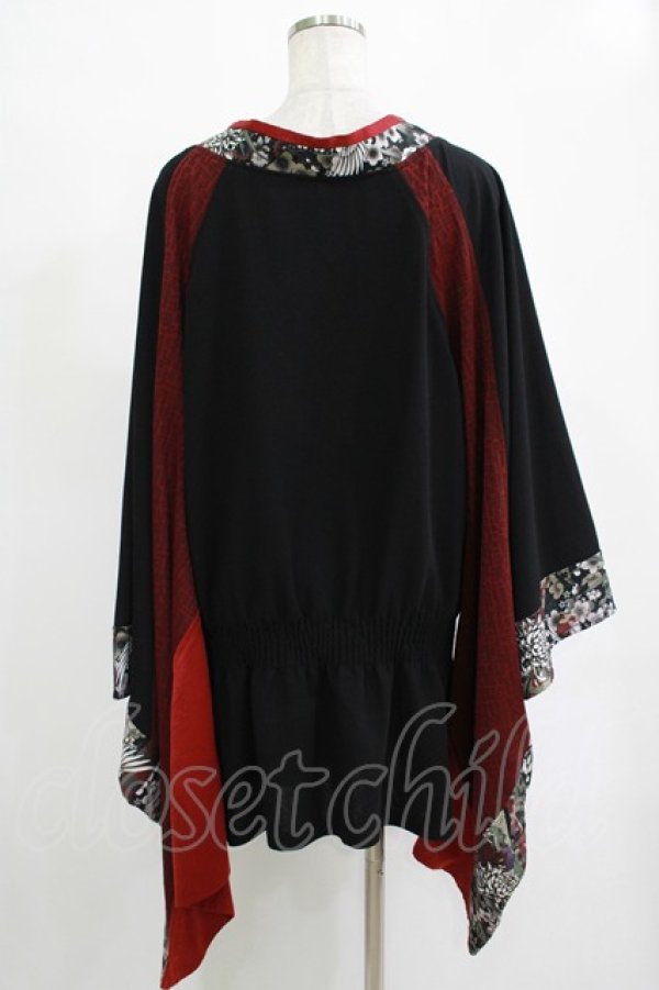 画像3: Qutie Frash / リボン帯付き着物チュニック  黒×赤 H-25-11-07-036-QU-TO-KB-ZH (3)