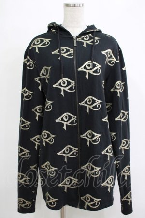 画像: KILL STAR / 総柄ZIPパーカー XL ブラック×ゴールド H-25-11-07-041-SL-TO-KB-ZH