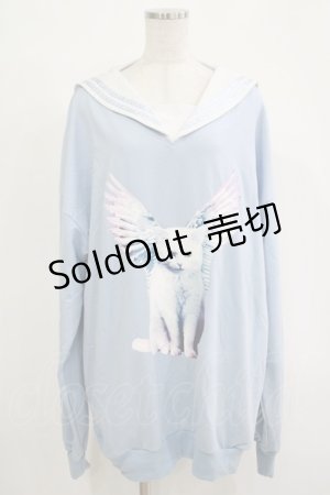画像: LISTEN FLAVOR / エンジェルキャットセーラーワンピ  ライトブルー H-25-11-07-042-PU-OP-KB-ZH