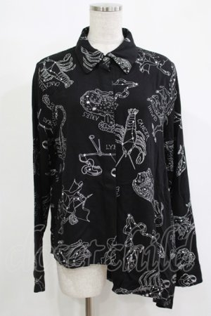 画像: DISTURBIA / 総柄シャツ UK8 ブラック H-25-11-07-043-PU-BL-KB-ZH