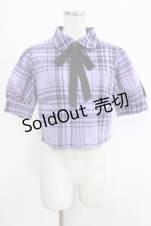 画像: KILL STAR / HAYEE RIBBON SHIRT M ライラックタータン H-25-11-07-044-SL-BL-KB-ZH