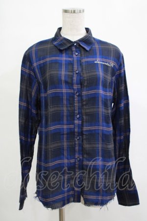 画像: elements,H / ダメージチェックシャツ  青 H-25-11-07-045-PU-BL-KB-ZH