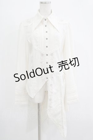 画像: OZZ ANGELO / 薔薇刺繍ロングブラウス  アイボリー H-25-11-07-047-OO-BL-KB-ZH