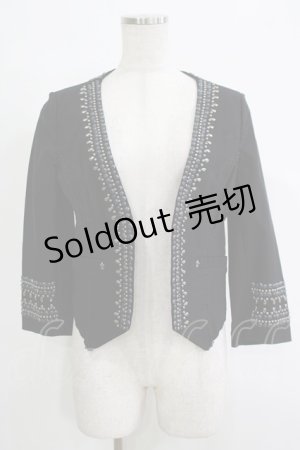 画像: OZZ ANGELO / ノーカラージャケット  黒 H-25-11-07-050-OO-JA-KB-ZH