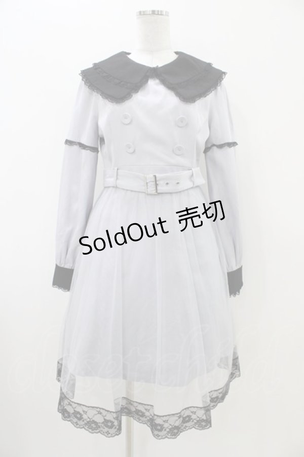 画像1: Bubbles / セーラーダブルリボンワンピース Free サックス/ブラック H-25-11-07-1034-CA-OP-NS-ZH (1)