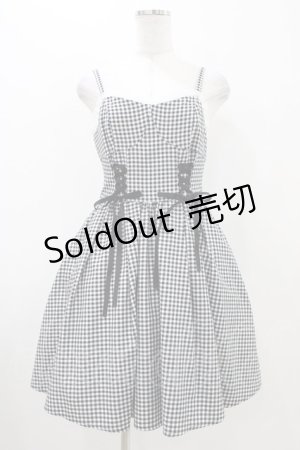 画像: Ank Rouge / ギンガムスピンドルキャミワンピース M ブラック H-25-11-07-1035-CA-OP-NS-ZH