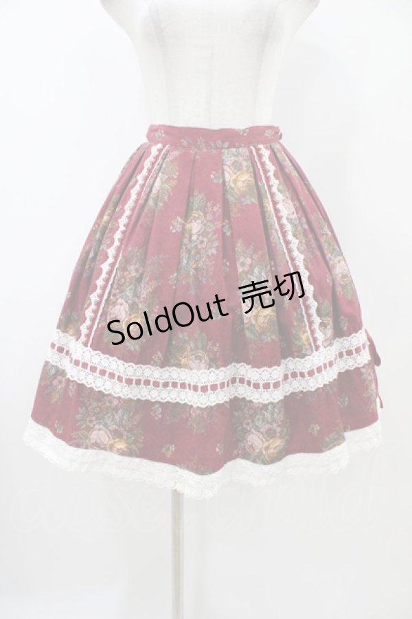 画像1: BABY,THE STARS SHINE BRIGHT / ローズゴブランプリントスカート Free エンジ H-25-11-07-1038-BA-SK-NS-ZH (1)