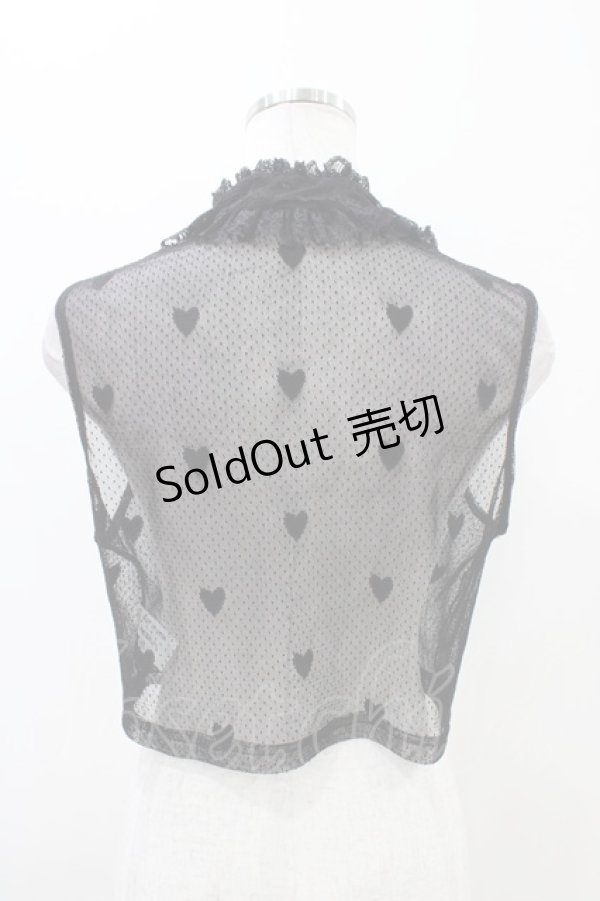 画像2: Hoshibako Works / ノースリーブレーシーカットソー Free ブラック H-25-11-07-1041-LO-TO-NS-ZH (2)