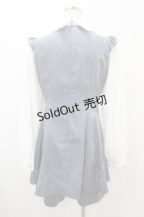 画像2: Ank Rouge / Bigリボンストライプコンビネゾン M グレー H-25-11-07-1042-CA-OP-NS-ZH (2)