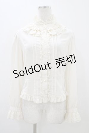 画像: Innocent World / ハート釦スタンドカラーブラウス M 生成り H-25-11-07-1043-IW-BL-NS-ZH