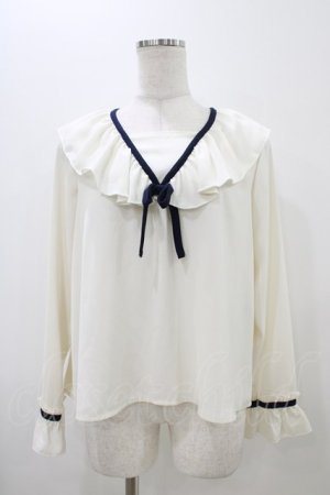 画像: Fi.n.t / パイピングリボンラッフルカラーブラウス Free OFFWHITE H-25-11-07-1048-CA-BL-NS-ZH