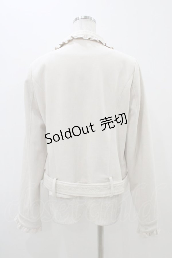 画像2: axes femme POETIQUE / スエードフリルライダースJK M ベージュ H-25-11-07-1050-AX-JA-NS-ZH (2)