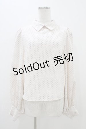 画像: An MILLE / ドットブラウス Free ピンク H-25-11-07-1051-EL-BL-NS-ZH