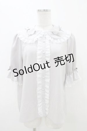 画像: axes femme Kawaii / プチリボン半袖ブラウス M グレー H-25-11-07-1052-AX-BL-NS-ZH