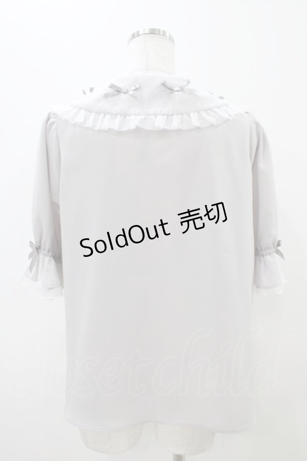 画像2: axes femme Kawaii / プチリボン半袖ブラウス M グレー H-25-11-07-1052-AX-BL-NS-ZH (2)