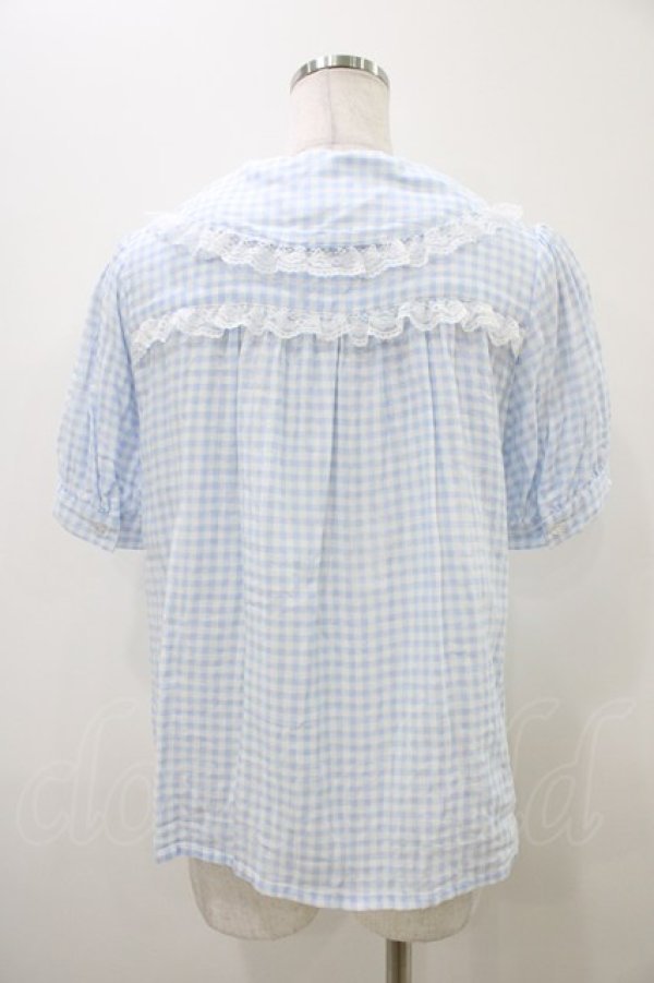 画像2: Nile Perch / ギンガムチェックブラウス Free サックス H-25-11-07-1053-LO-BL-NS-ZH (2)