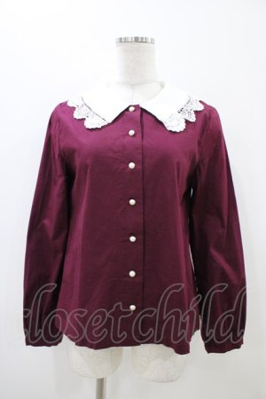 画像: mayla classic / Laprinp girls' schoolレース襟ブラウス Free ボルドー H-25-11-07-1054-0-BL-NS-ZH