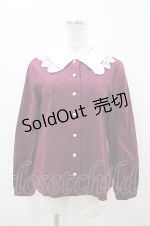 画像: mayla classic / Laprinp girls' schoolレース襟ブラウス Free ボルドー H-25-11-07-1054-0-BL-NS-ZH