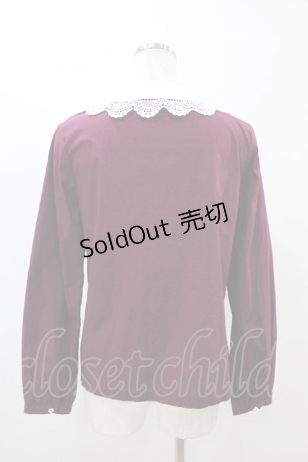 画像2: mayla classic / Laprinp girls' schoolレース襟ブラウス Free ボルドー H-25-11-07-1054-0-BL-NS-ZH (2)