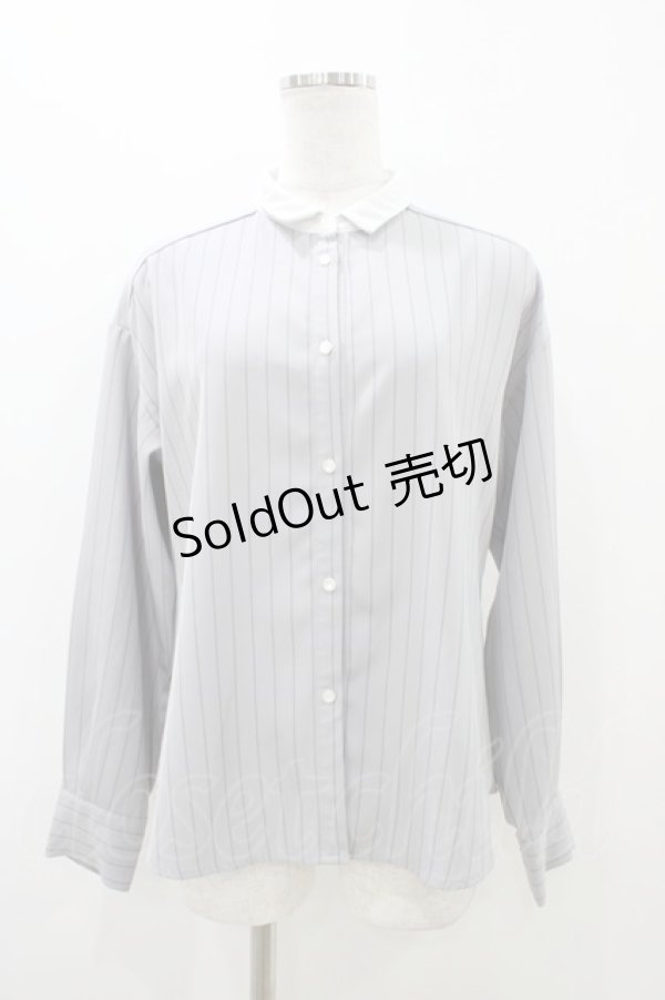 画像1: an another angelus / 角衿シャツブラウス Free GRAY×WHITE H-25-11-07-1057-CA-BL-NS-ZH (1)