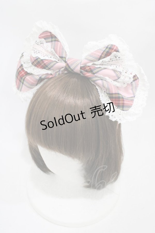 画像1: BABY,THE STARS SHINE BRIGHT / タータンチェックリボンカチューシャ  ピンク H-25-11-07-1009-BA-AC-NS-ZH (1)