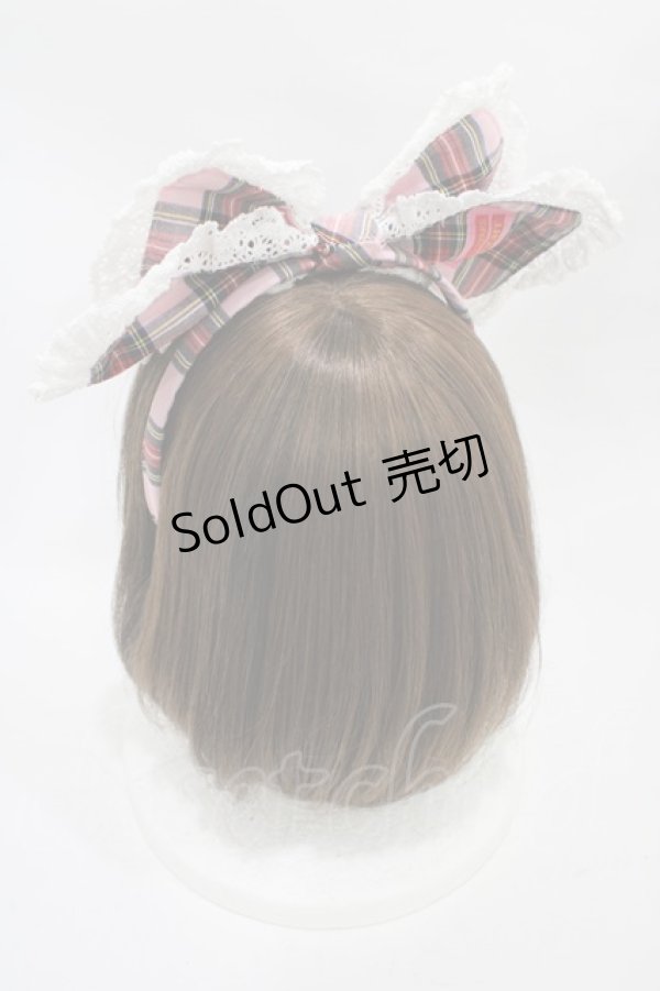 画像2: BABY,THE STARS SHINE BRIGHT / タータンチェックリボンカチューシャ  ピンク H-25-11-07-1009-BA-AC-NS-ZH (2)