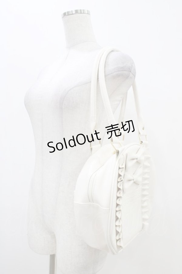 画像2: axes femme kawaii / ツインリボンラウンドハンドバッグ  オフ H-25-11-07-1015-AX-BG-NS-ZH (2)