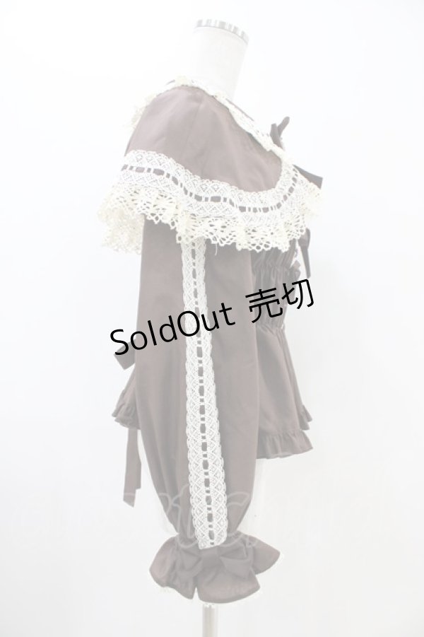 画像3: metamorphose / 木漏れ日のトロイメライ ケープ付き長袖ブラウス Free ブラウン H-25-11-07-1017-ME-BL-NS-ZH (3)