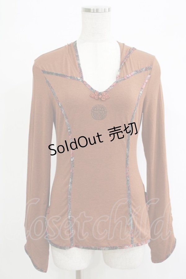 画像1: Ozz oneste / ジャガードパイピングプルパーカー  茶 H-25-11-07-054-OO-TO-KB-ZH (1)