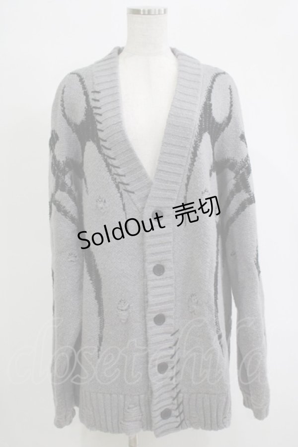 画像1: REFLEM / トライバルニットカーディガン  グレー H-25-11-07-057-PU-TO-KB-ZH (1)