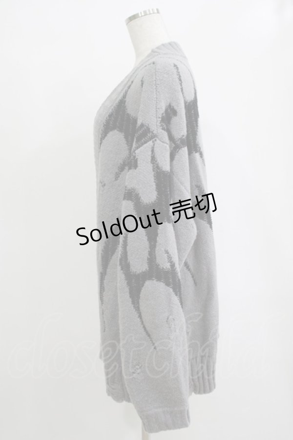 画像2: REFLEM / トライバルニットカーディガン  グレー H-25-11-07-057-PU-TO-KB-ZH (2)