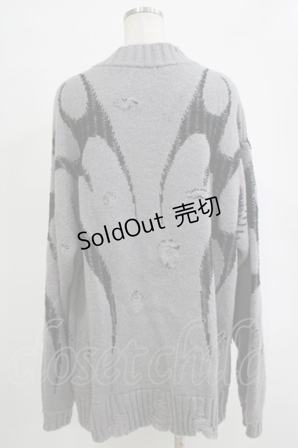 画像3: REFLEM / トライバルニットカーディガン  グレー H-25-11-07-057-PU-TO-KB-ZH (3)