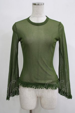 画像: Jean Paul GAULTIER / 裾フリンジシアーカットソー 40 緑 H-25-11-07-061-GO-TO-KB-ZH