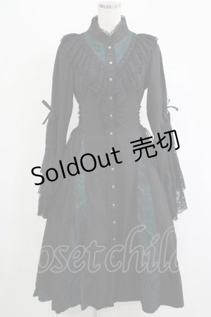 画像: Ozz oneste / Dark Wizard 姫袖ワンピース  ブラック×グリーン H-25-11-07-008-OO-OP-KB-ZH