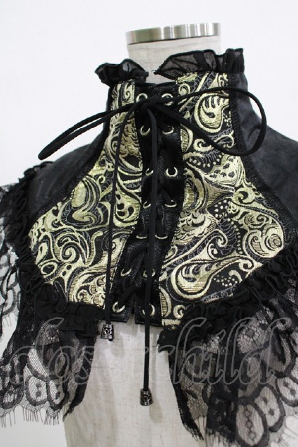 画像3: Qutie Frash / 2023-蘿月-ネックコルセット  黒×金 H-25-11-07-071-QU-ZA-KB-ZH (3)